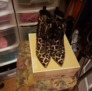 Michael Kors leopard booties